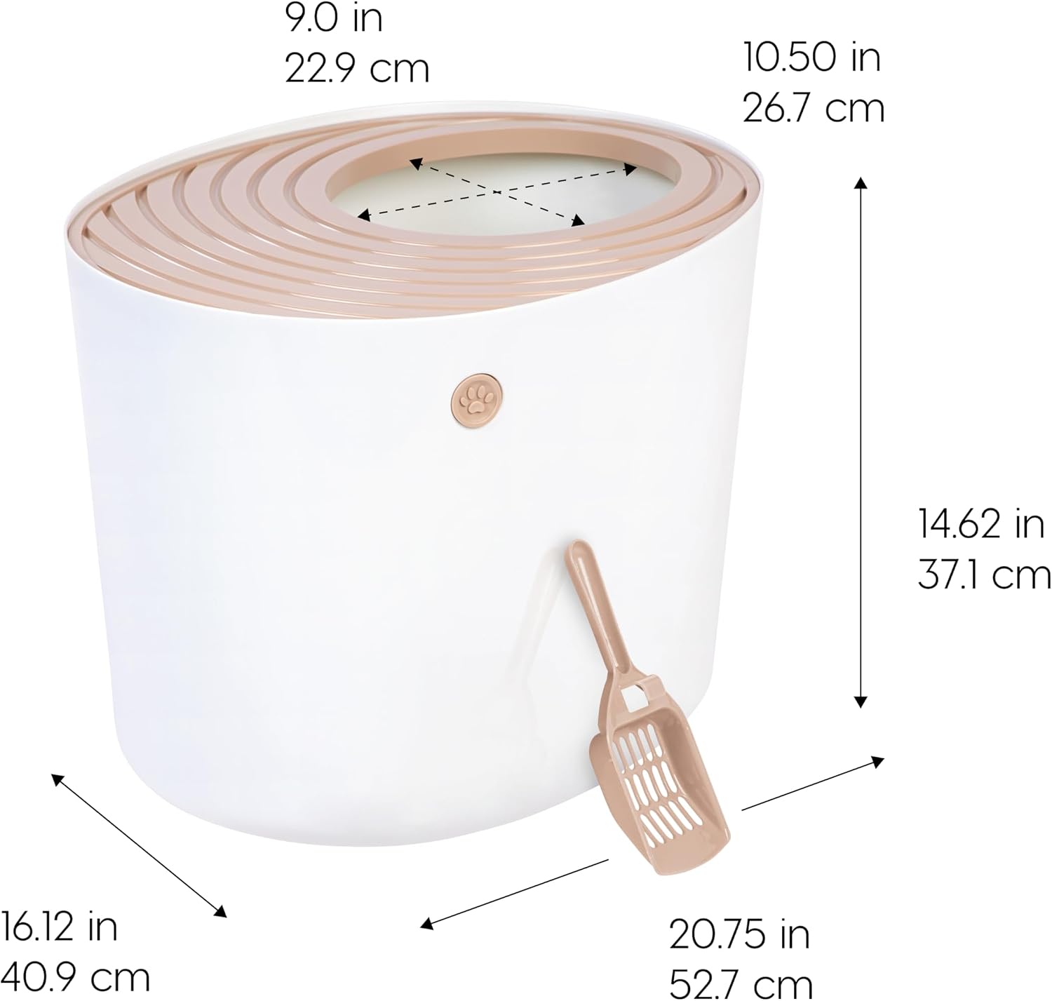 IRIS USA Top Entry Cat Litter Box for small apartment.