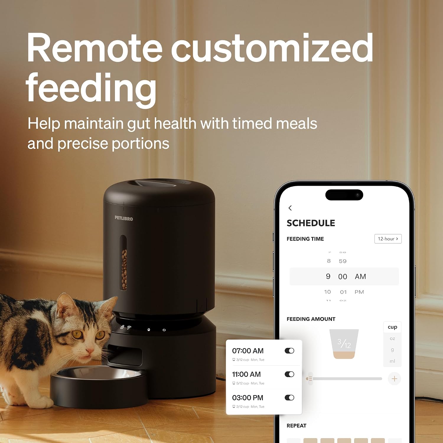 PETLIBRO Automatic Pet Feeder for small apartment.